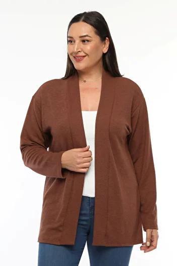 Ebsumu Women's Plus Size Ribbed Loose Cardigan