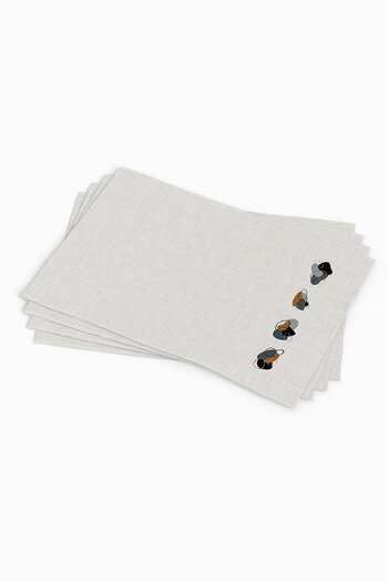 Cango Home Καφέ Navy Blue Μοντέρνο Αφηρημένο Μοτίβο Ψηφιακό Εκτυπωμένο Αμερικάνικο Σετ 4 4kmbs121-as
