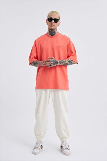 Machinist Men's Solid Basic Cotton Oversize Pink T-Shirt