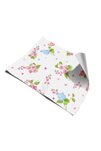 Bigaimaj White Floral Patterned Refrigerator and Dishwasher Self Adhesive Foil