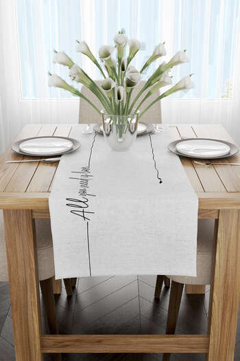 Cango Home Gray Black Modern All You Need Is Love Written Digital Printed Runner Cgh1118-rn