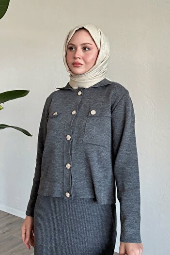 InStyle Etekli Ceketli Antrasit Takım