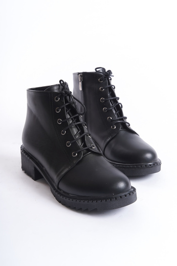 Karanshoes Γυναικείες μαύρες μπότες Rossaa Lace-Up