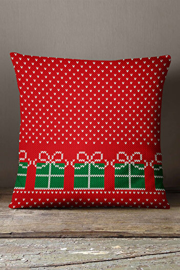 INSENSE HOME Velvet Babyface Red Christmas Themed Throw Pillow Pillow Case - Cgh225