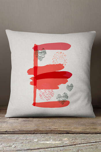 INSENSE HOME Velvet Babyface Red Orange Modern Letter Digital Printed Throw Pillow Pillow Case Cgh672