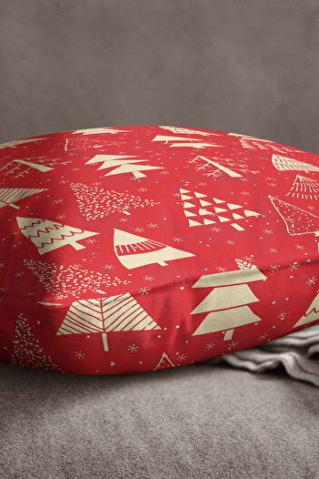 INSENSE HOME Velvet Babyface Red Yellow Christmas Themed Digital Printed Throw Pillow Pillow Case - Cgh303