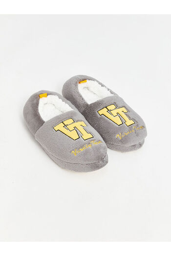 LC Waikiki Lcw Steps Anthracite Text Embroidered Boys' House Slippers