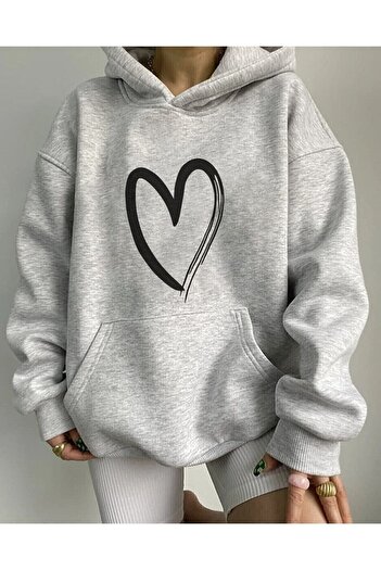New Shine Beyaz Unisex Basic Kapüşonlu Світшот