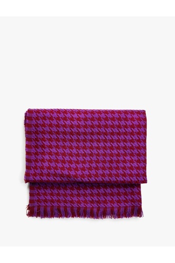 Namaste Vintage Acrylic Scarf with Houndstooth Pattern Purple (45 X 180 cm)