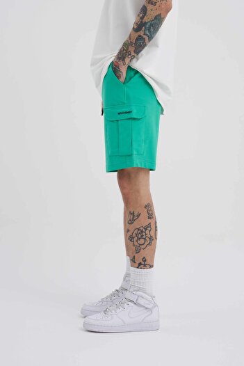 Machinist Men's Green Basic Relaxed Shorts - Cargo Pocket