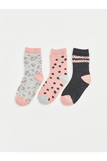LC Waikiki Sparkling Choices from Shining Store |   Patterned Girl's Towel Socks 3-Piece Set