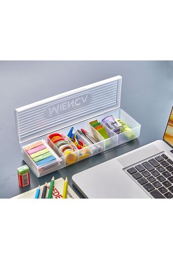 CocoVia Stylish Design 6 Compartments Jewelry-Buckle- Multipurpose Box with Lid Drawer Inside Organizer Ring Hobby Box