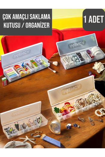 CocoVia Stylish Design 6 Compartments Jewelry-Buckle- Multipurpose Box with Lid Drawer Inside Organizer Ring Hobby Box
