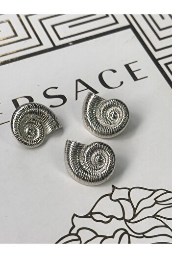 ODDA TASARIM ATÖLYESİ Snail Model Silver Special Design Set of 3 Buttons