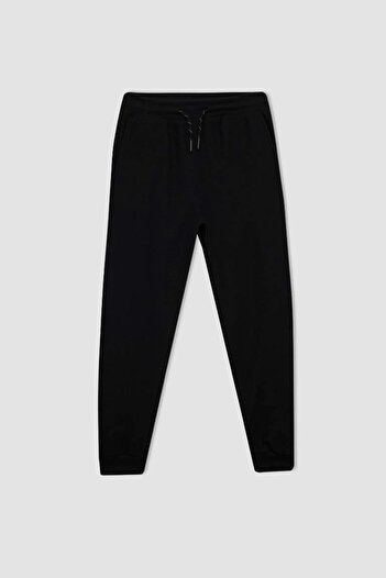 DeFacto K8846 Black Elastic Waist Pocket School Jogger Sweatpants
