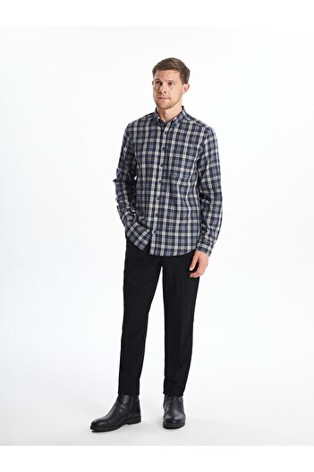 LC Waikiki LCWAIKIKI Classic Екоселе Regular Fit Довгорукавна Екосе Габардин Чоловіча Сорочка
