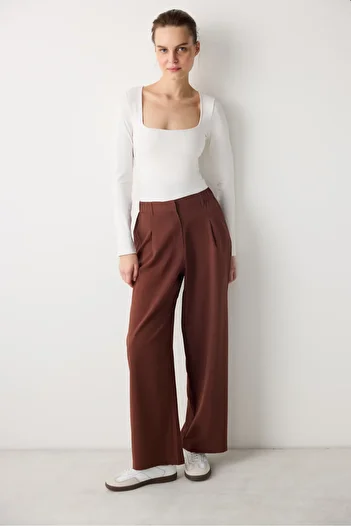 Penti Brown High Waist Drape Pants