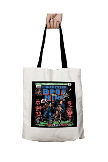 ART HEDİYE Μαύρη λαβή Winchester Bros Hire Supernatural Washable School Shoulder Bag