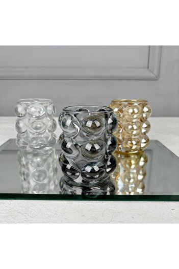 PEKİBU BUBBLE CAM BARDAK MUMLUK GOLD