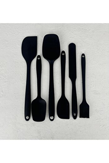 PEKİBU Set of 6 Black Silicone Spatulas