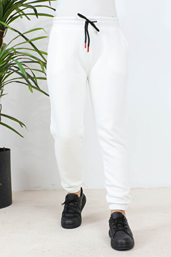 İmajButik Cream Three Thread Raised Jogger Sweatpants
