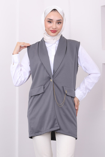 İmajButik Smoked Vest - Chain Detailed