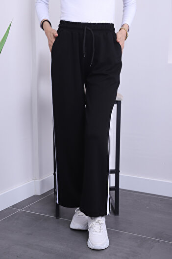 İmajButik Black Elastic Waist Modal Sweatpants