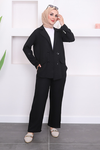 İmajButik Black Jacket Trousers Set