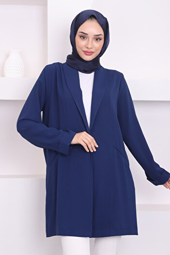 İmajButik Μπουφάν με διπλό μανίκι Navy Blue Pocket