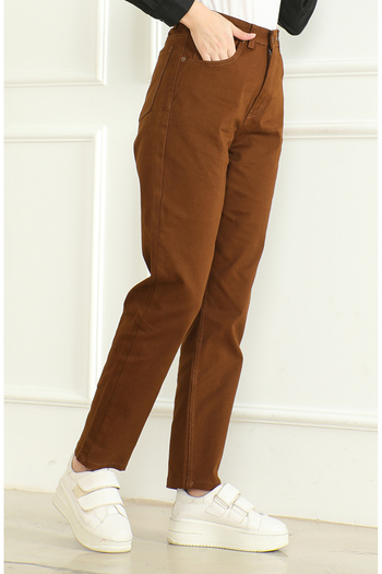 sefamerve 5304-01 Model Brown Loose Momjean Jeans