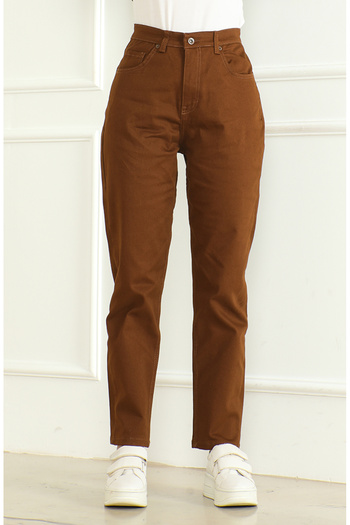 sefamerve 5304-01 Model Brown Loose Momjean Jeans