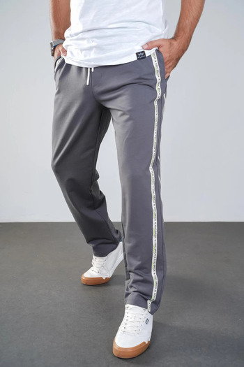 Butik Trend We Have Elastic Waist Side Ribbed Pockets Relaxed Fit Men's Trend Bottom Tracksuit