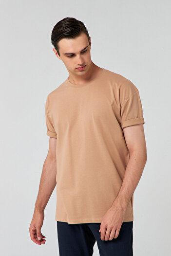 D'S Damat Μπλουζάκι Comfort Beige 100% βαμβάκι