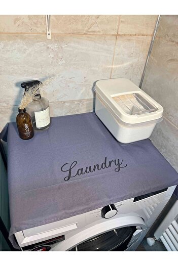 BAGAND Laundry Printed Gray Washing Machine Cover