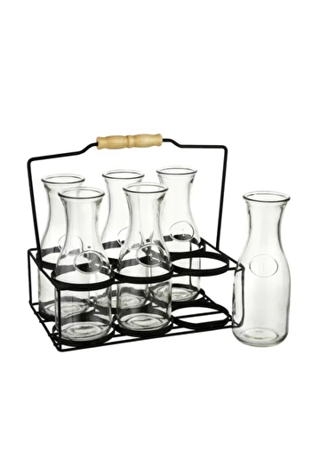 Bien Servi 6-Piece Drinking Glass Set with Carrying Stand 3215A