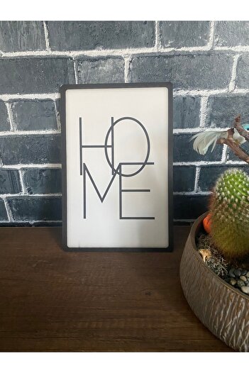 HomeJamin HOME Yazılı ahşap çerçeve görünümlü modern duvar tablo A4 (20x30cm)