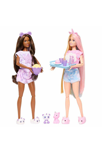 Barbie HRY15 Cutie Reveal Pijama Partisi İkili Model Bebek