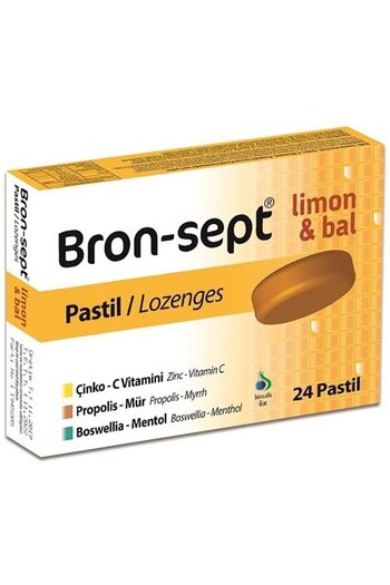 Alldermo Bron-sept lemon honey 24 pastilles