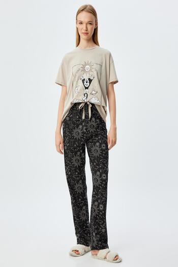 Koton Graues Damen-Pyjama-Set 5WLK40064MK