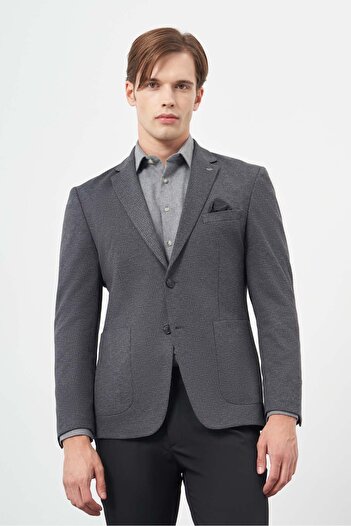 İmza Темно-синій трикотажний монокомір 6 Drop Slim Fit піджак 1002245153