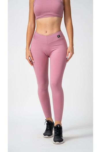 Keep Risen Pink Women's Sports Leggings - Slimming Waist and Special V Cut