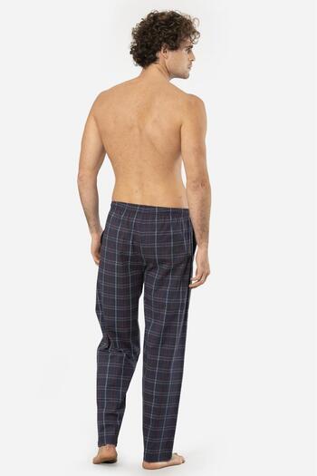 Cacharel Ekoseli Erkek Tek Alt Pijama, Cep Detaylıdır, %95 pamuk %5 Likralı