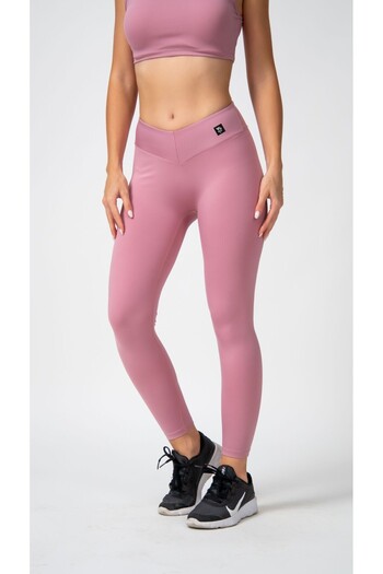 Keep Risen Pink Women's Sports Leggings - Slimming Waist and Special V Cut