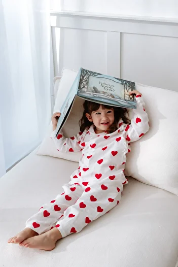 Lilabio 100% Cotton Heart Muslin Baby Pajamas Set