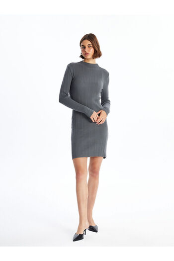 LC Waikiki High Collar Plain Long Sleeve Women's Knitwear Dress
