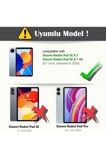 m.tk moveteck حافظة كمبيوتر لوحي متوافقة مع Xiaomi Redmi Pad Se مقاس 8.7 بوصة مع غطاء حامل قابل للدوران 360 درجة ودبابات حماية كاملة