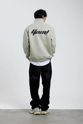 NOMARC Φούτερ με μισό φερμουάρ Mint Green Good Written