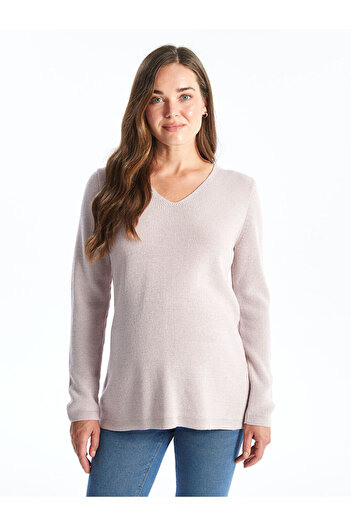 LC Waikiki Long Sleeve V-Neck Maternity Knitwear Sweater