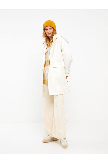 LC Waikiki Hooded Plain Long Sleeve Women's Raincoat