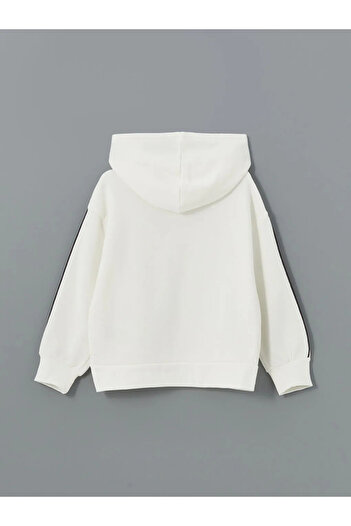 LC Waikiki Lcw Kids Ecru Hooded Girls' Sweatshirt